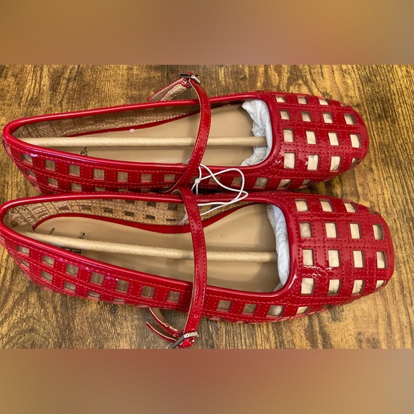 Women's Lorelei Woven Mary Jane Flats with Memory Foam Insole Wild Fable Red 6 - Picture 5 of 7